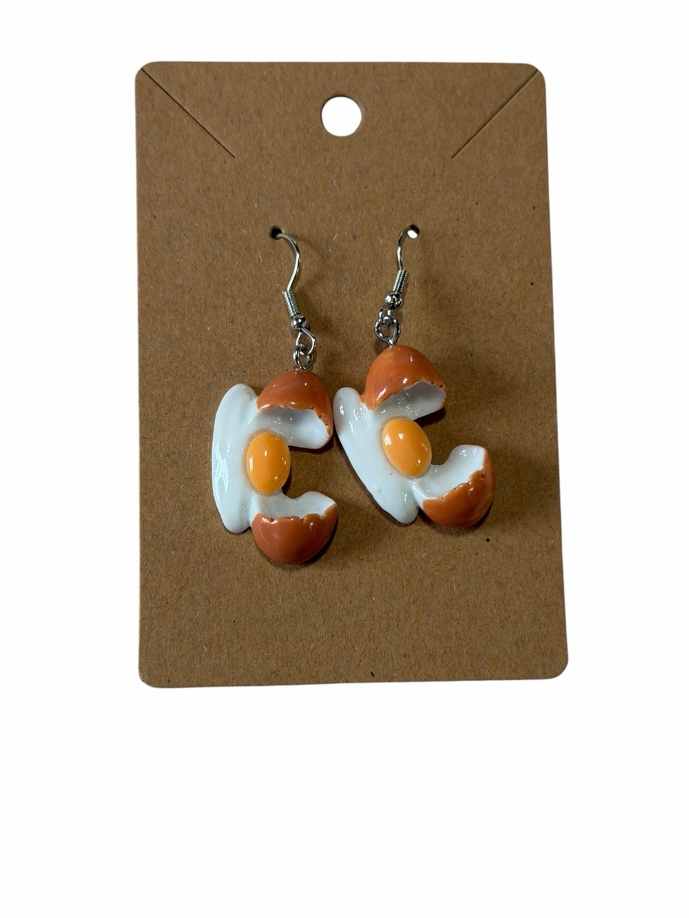 Handcrafted Fresh Cracked Egg Dangle Earrings - Cute Women Jewelry